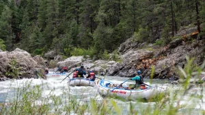 Arkansas River Rafting the Numbers Section - wide scenic view of rafts
