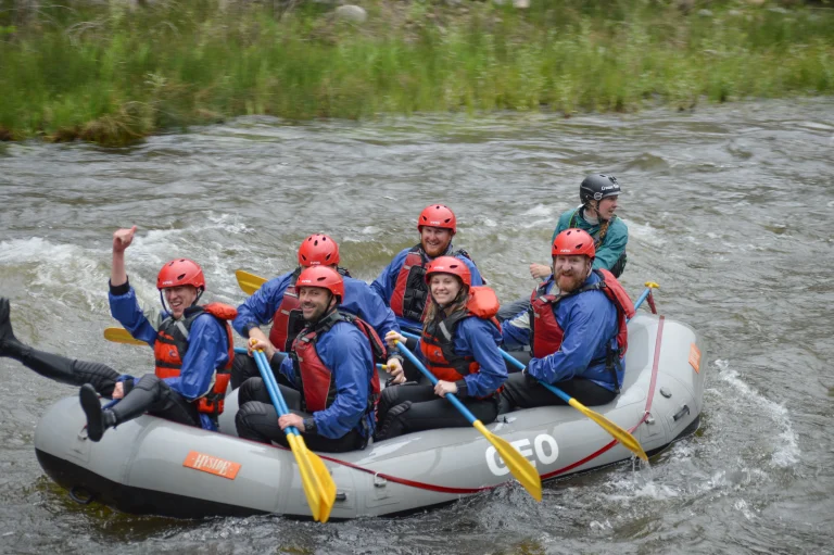 Rafting Clear Creek near Denver Colorado - Guest sitting on front of boat