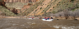 Wide shot of rafts in Salt Canyon, Arizona - Mild to Wild