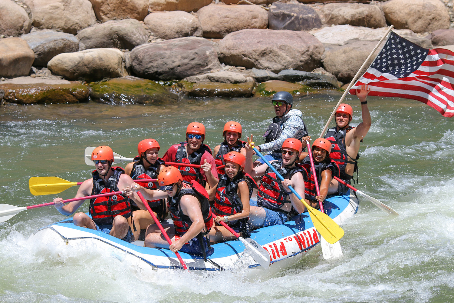 Group rafting in Durango, CO