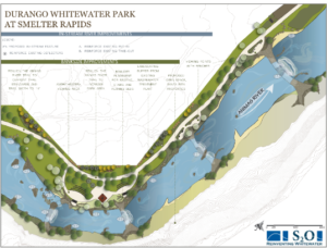 Lower Animas Rafting Durango Colorado-Smelter Map-Mild to Wild