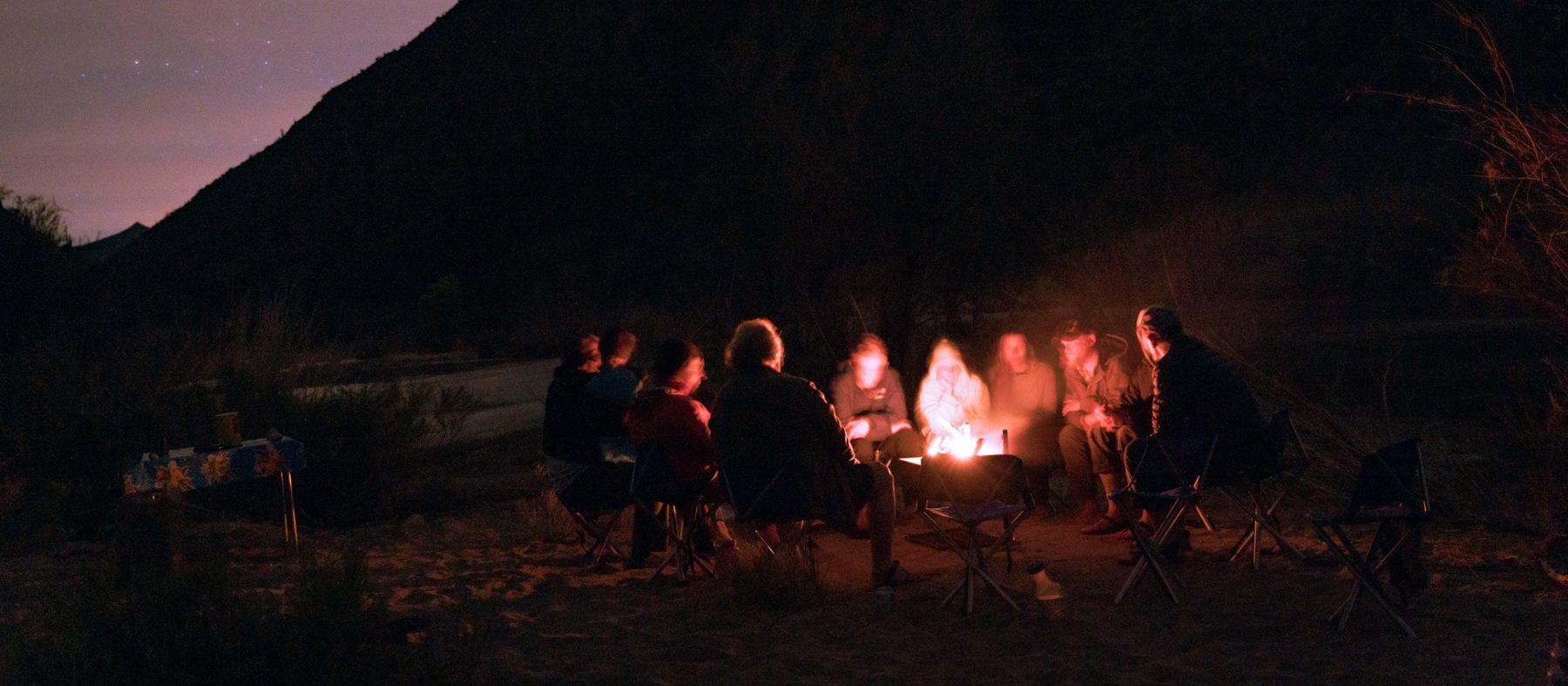 Campout camp fire on the salt river