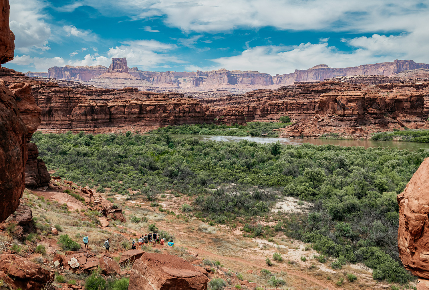 wide view of Cataract Canyon - Utah - Red rock and bluffs - Mild to Wild