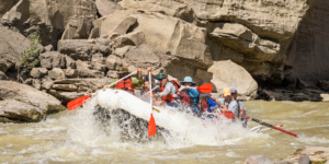 Close up of raft going through rapids in Desolation Canyon - Mild to Wild