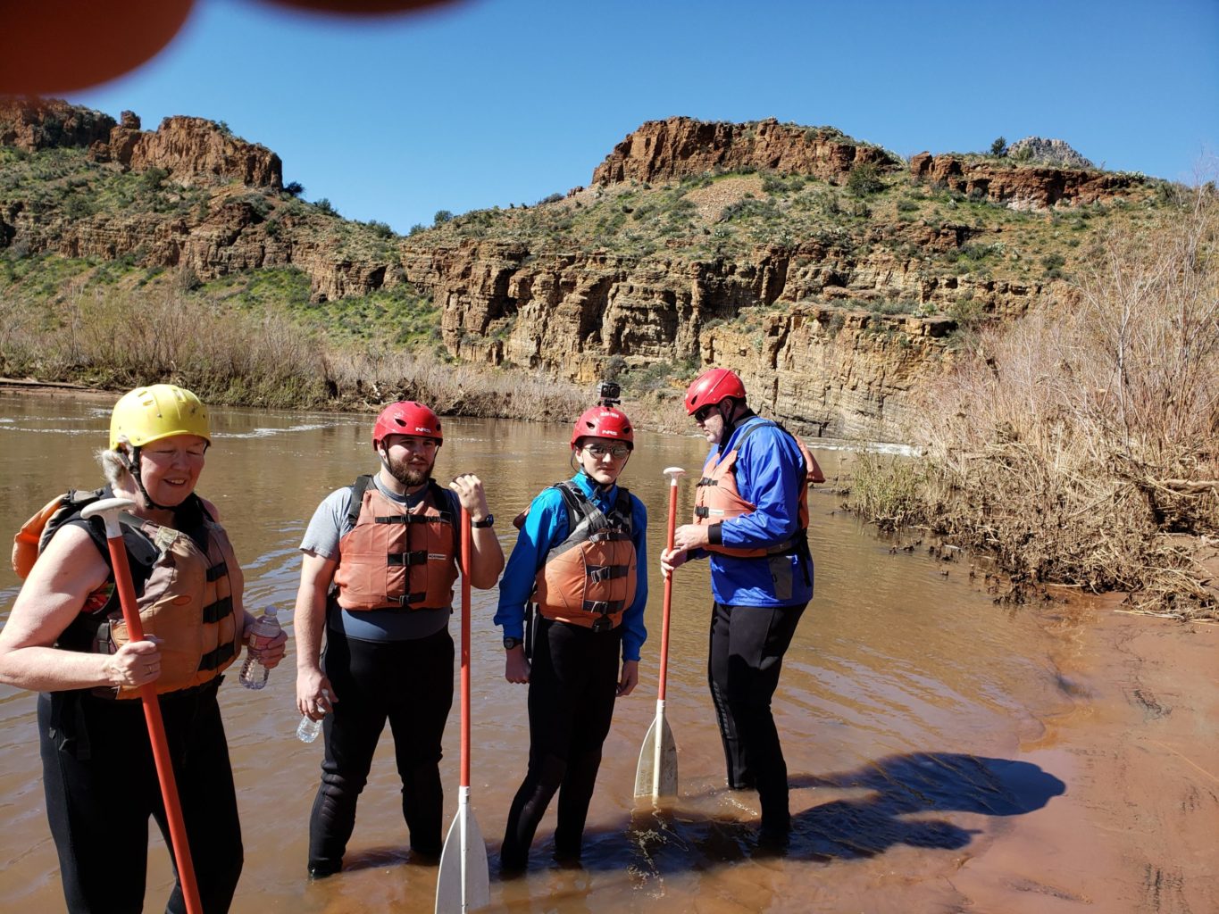 Grou photo on beach along Salt River