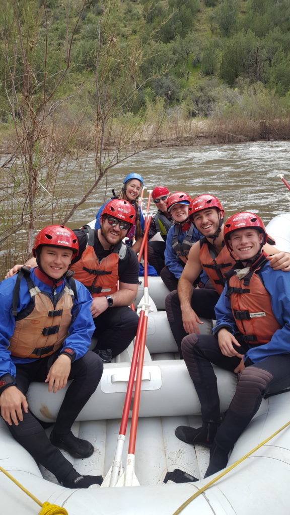 Group photo on the boat while resting in an eddy in the Salt River