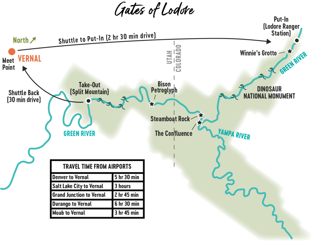 Gates of Lodore Trip Map – Mild to Wild Rafting