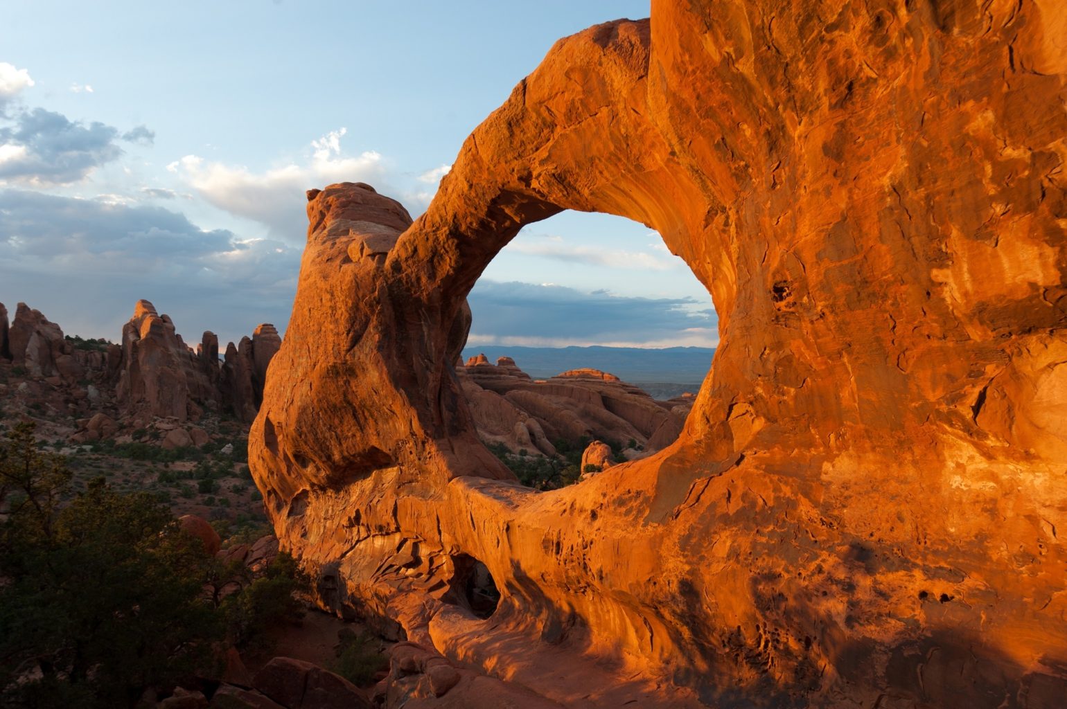 Window Arches at sunset for Insider tips about Arches National Park