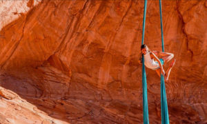 women on silks in canyon - Mercadi Carlson - Mild to Wild