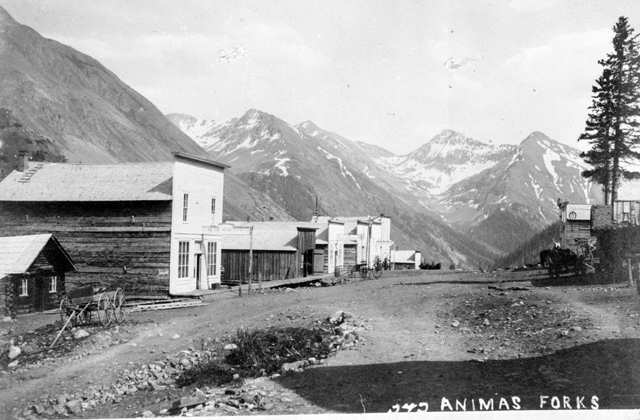 Photo of downtown Animas Forks from 1885 - Mild to Wild