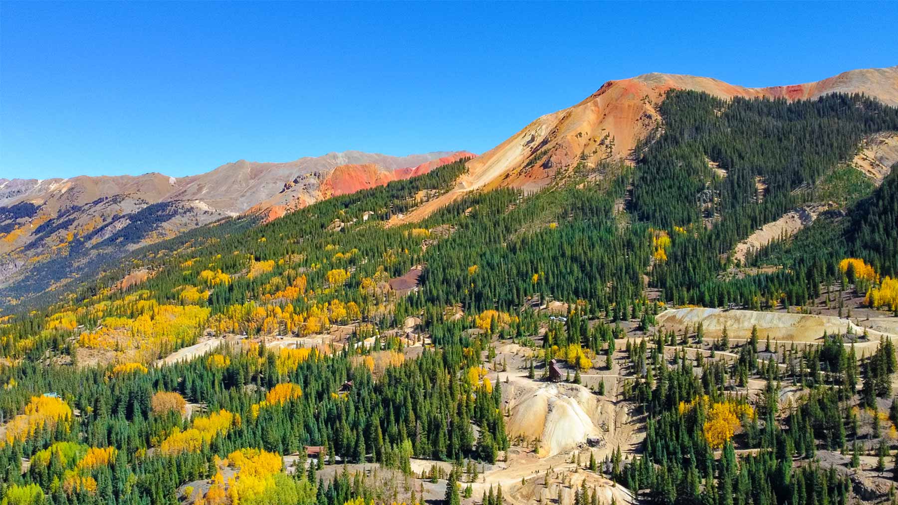 Red Mountain Pass Fall Drone Photo - Million Dollar Highway - Mild to Wild Rafting & Jeep Tours