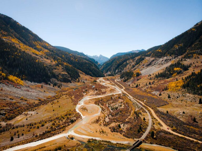 Silverton Fall Drone - San Juan Skyway - Mild to Wild Rafting & Jeep Tours