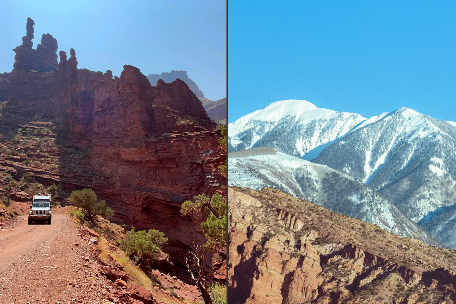 Driving routes between Moab and Telluride - Mild to Wild