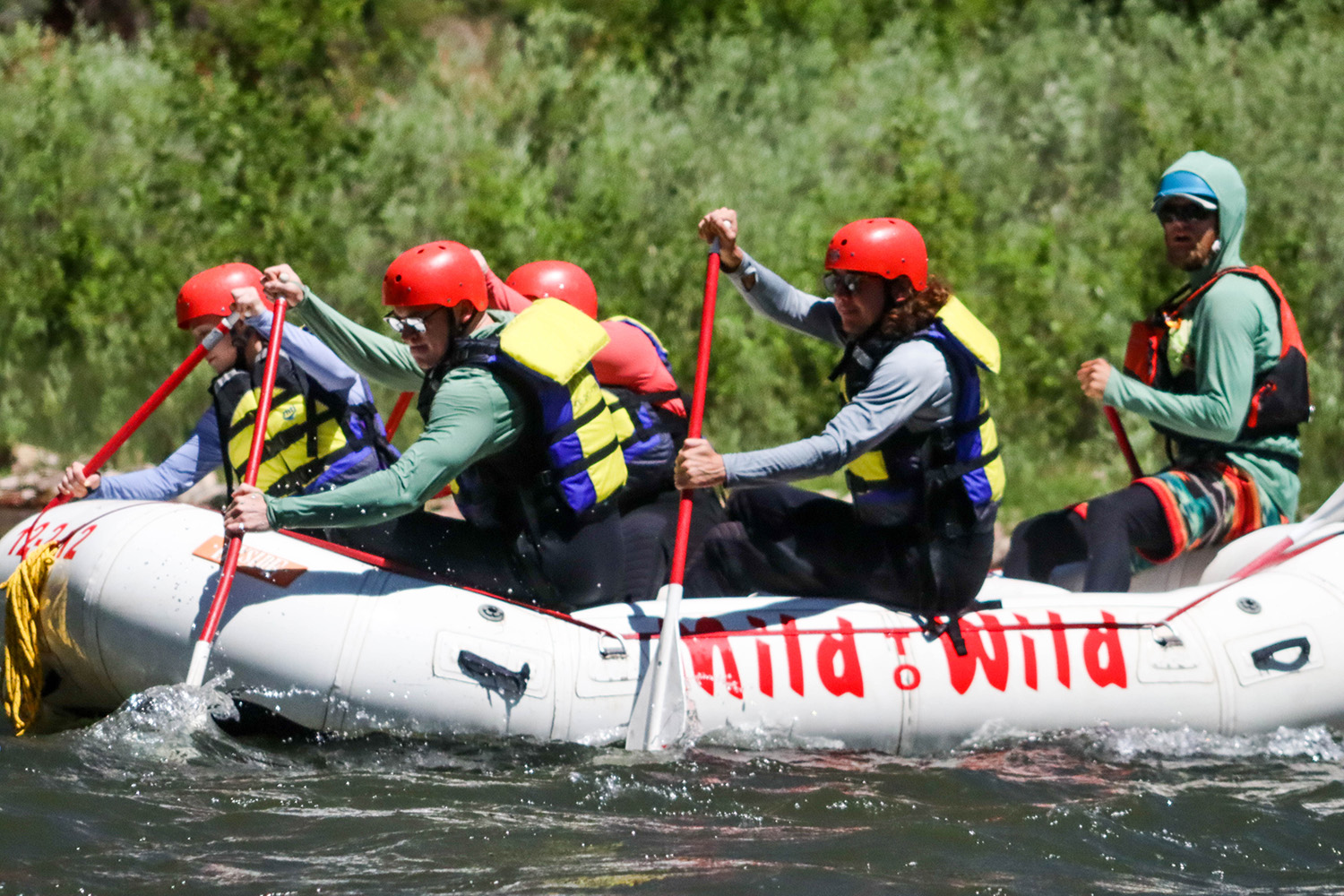 people padding a raft on the San Miguel River - Mild to Wild