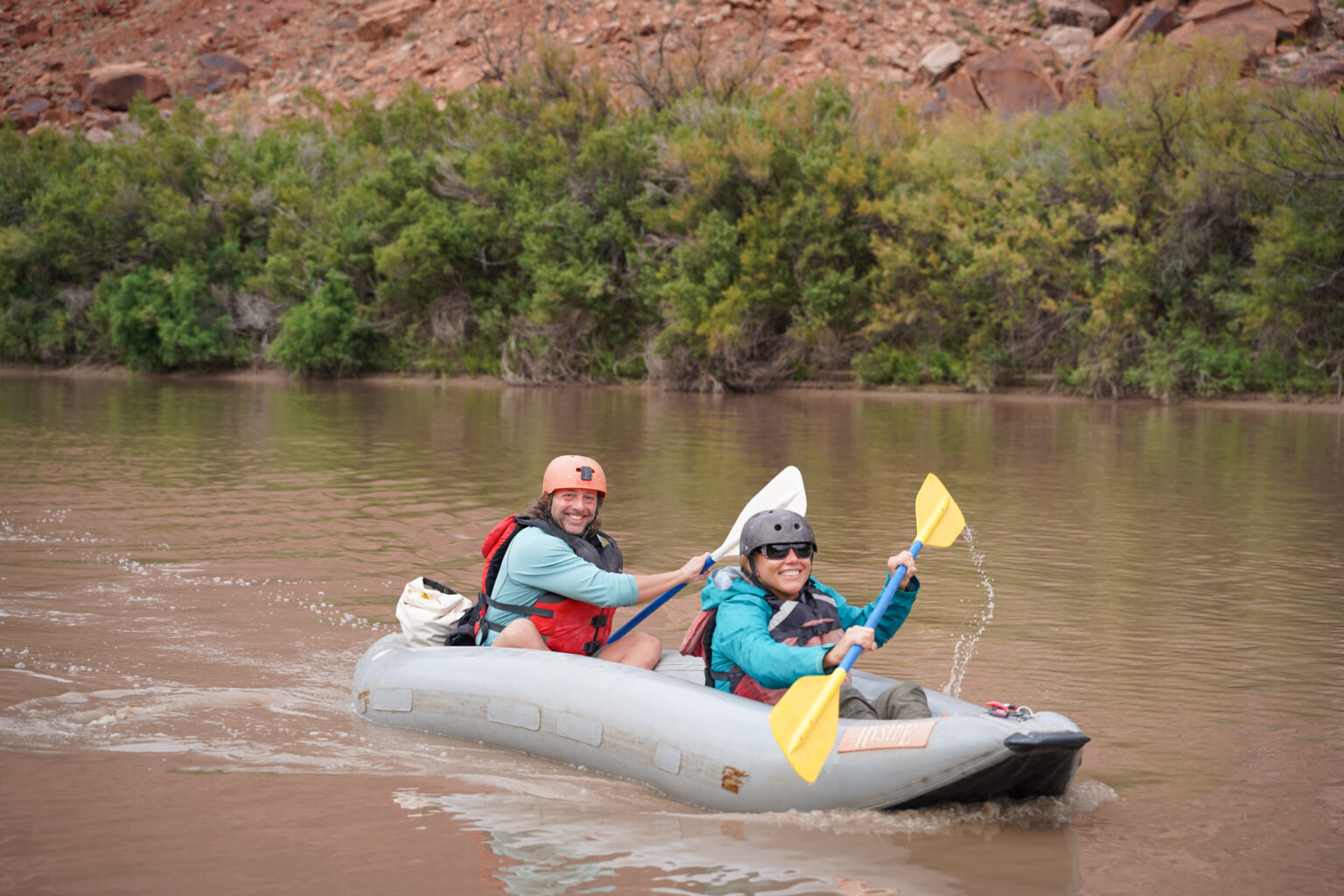 Castle Valley - Close up of happy couple kayaking