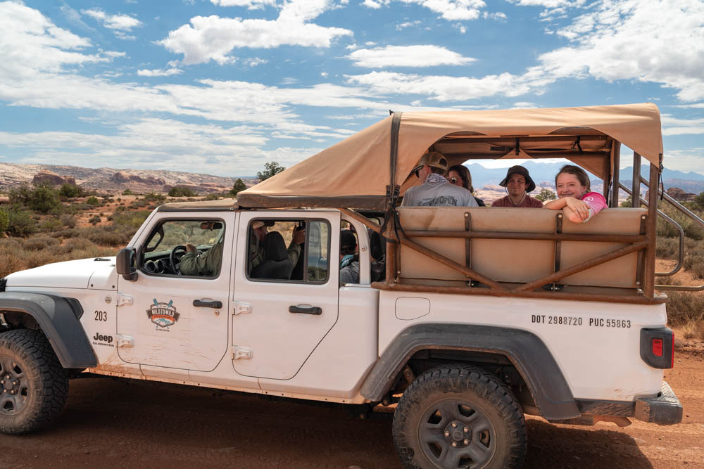 Moab Jeep Tour - Close up of family in jeep