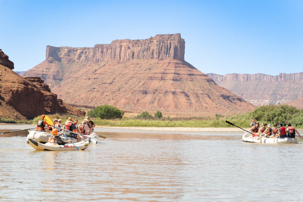Castle Valley Rafting - Wide shot of rafts