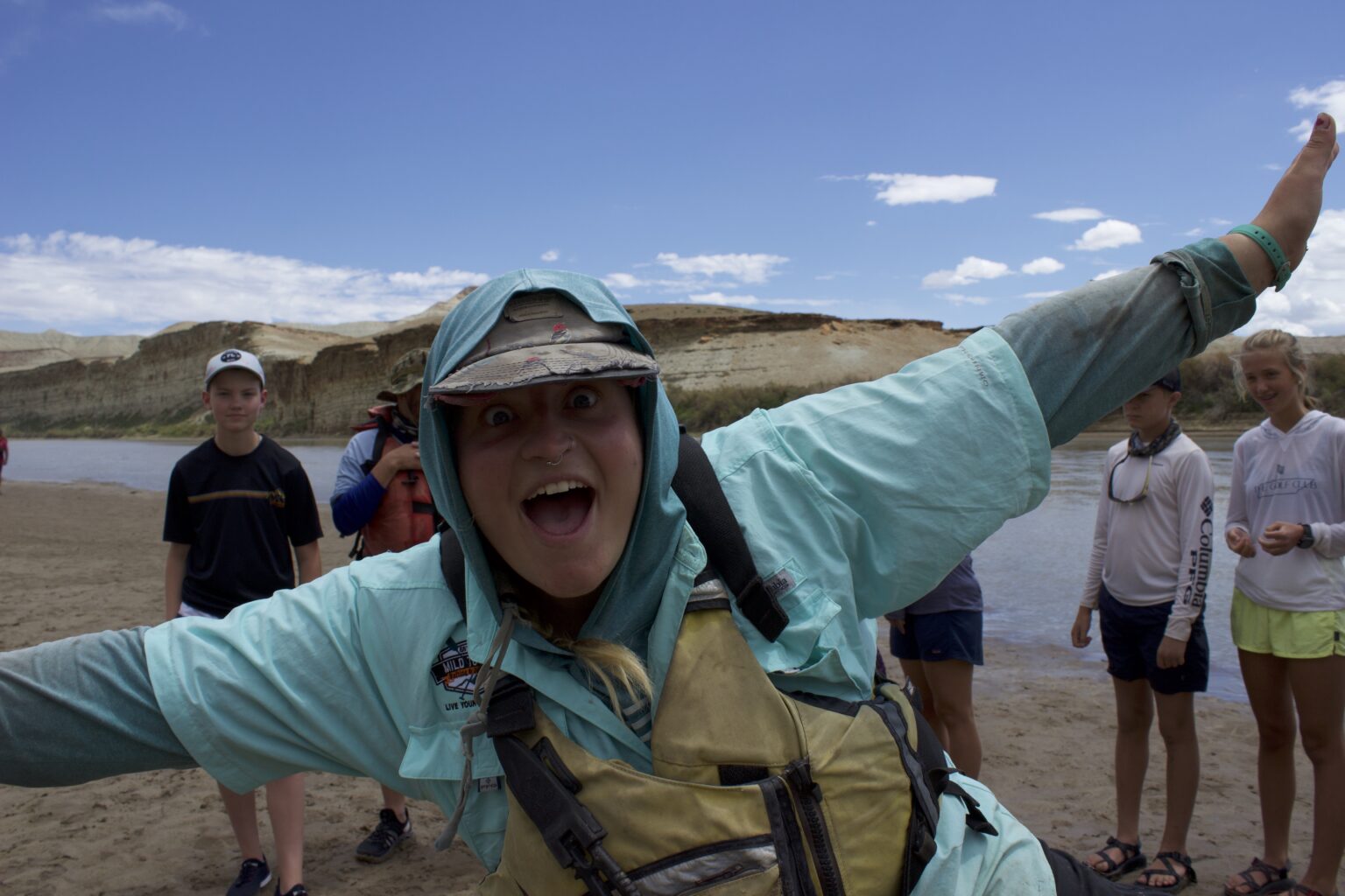 Guide photo bombing in Desolation Canyon