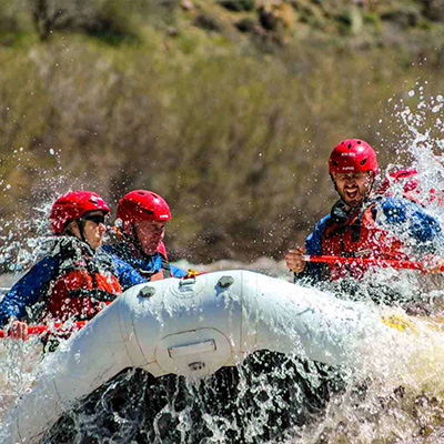 rafters getting splashed in the face from rapids on the salt river