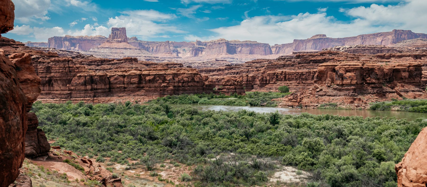 Bluff Scenery in Cataract Canyon - Wide View