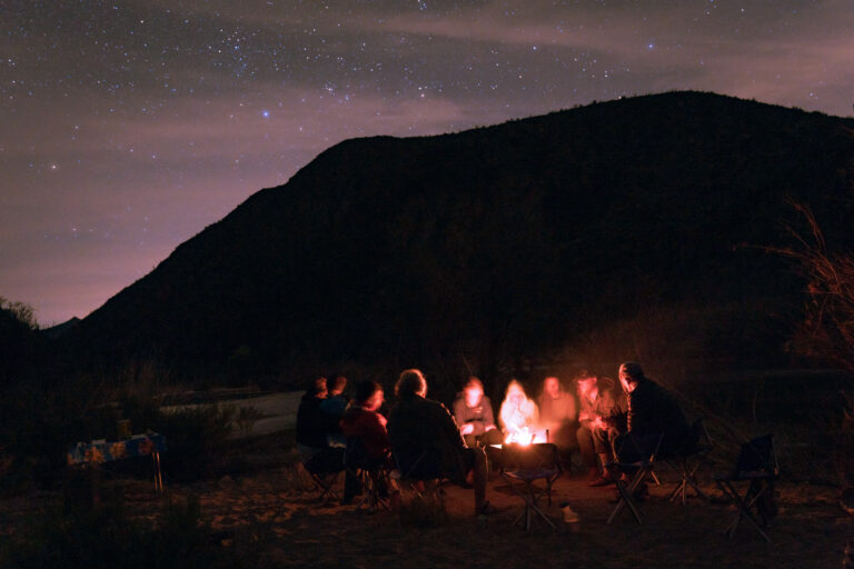 Campout camp fire on the salt river