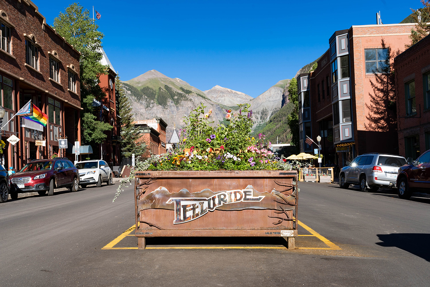 Telluride flower box on Colorado Ave - Mild to Wild 