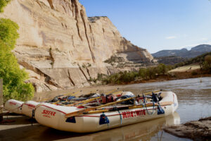 Yampa River - Scenic boats docked at Mathers Hole - Mild to Wild