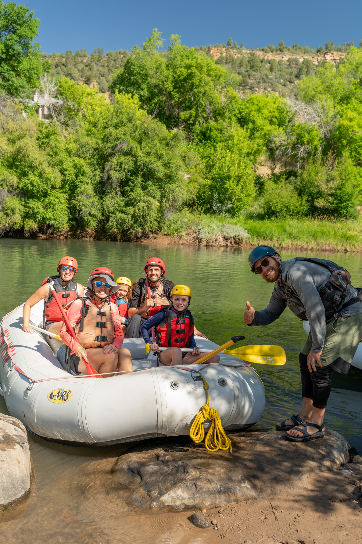 Lower Animas Put-In - Guests and Guide Smiling - Mild to Wild