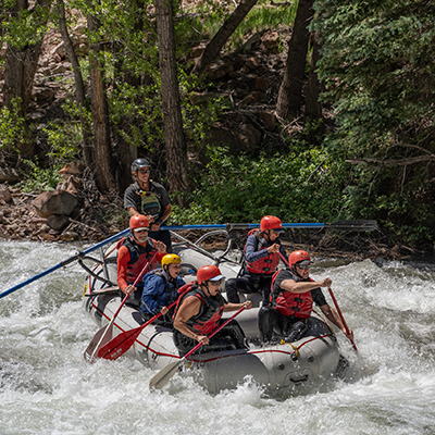 Rafting through sawpit rapid in telluride colorado - mild to wild