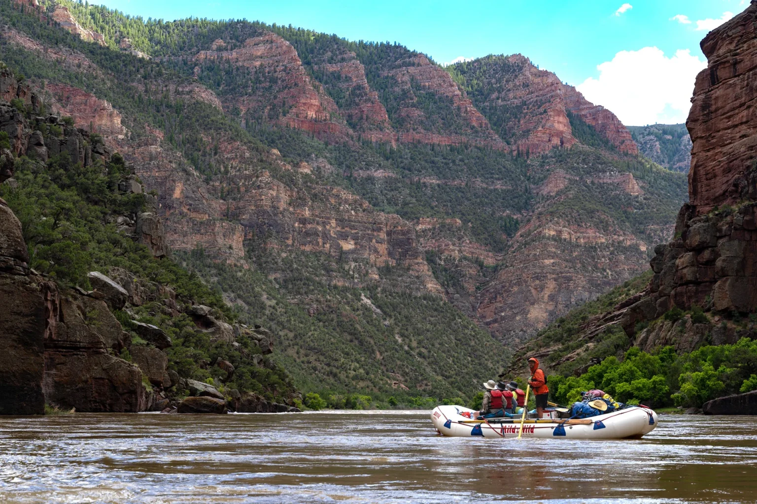 A group of rafters on the Yampa River