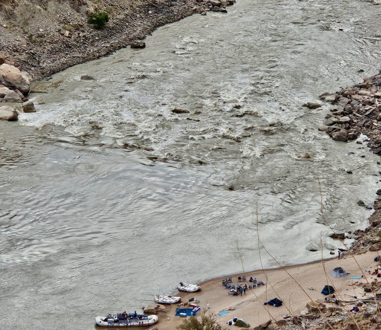 Kolb Camp & Big Drop Rapid 3 at low water (8,000 CFS)