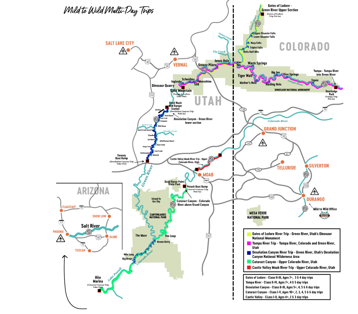 Mild to Wilde Multi Day Trips map