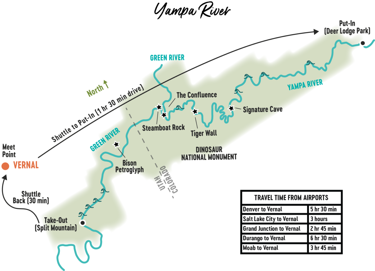 Map of the Yampa River