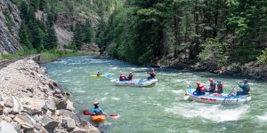 Upper Animas Rafting in Needleton Colorado - kayak on the let