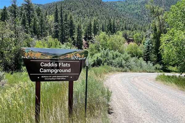 The Caddis Flats Campground site near the Telluride Mild 2 Wild outpost