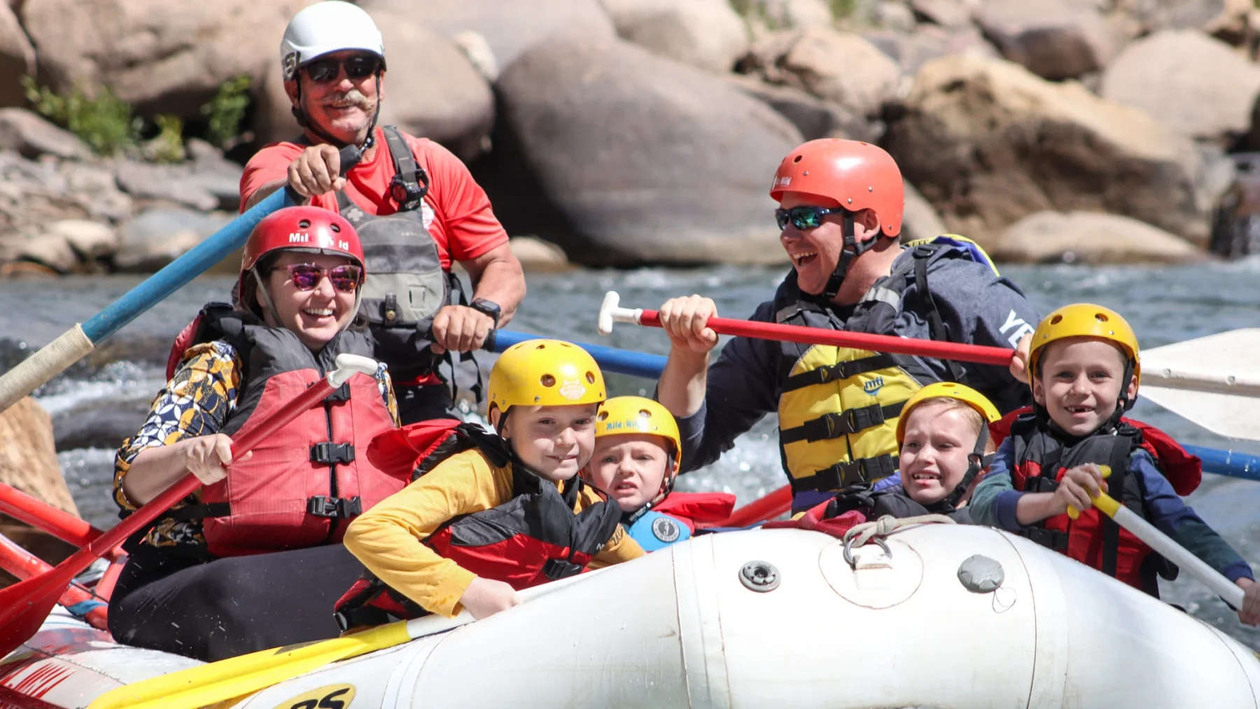 Arkansas River Rafting in Buena Vista - Smiling family on raft