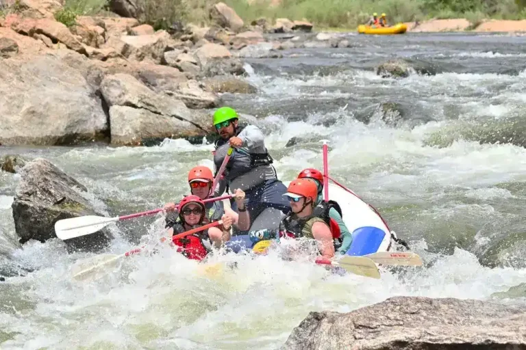 Big Splash Joey rafting Zoom Flume - paddlers in whitewater
