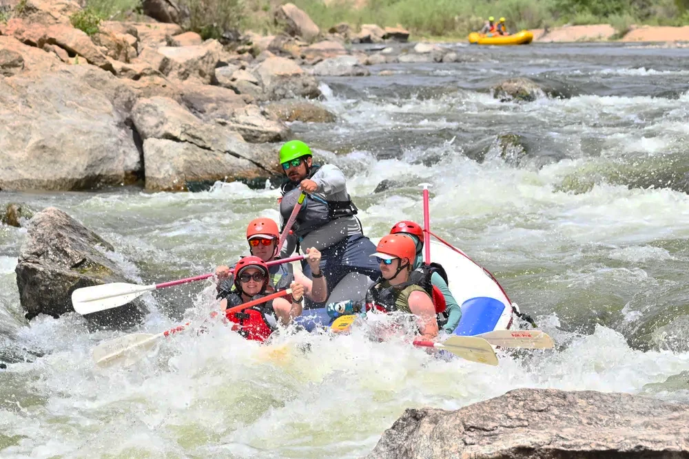 Big Splash Joey rafting Zoom Flume - paddlers in whitewater