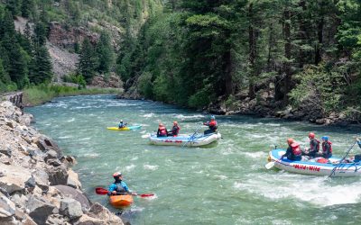 Upper Animas Rafting in Needleton Colorado - kayak on the let